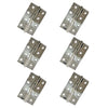 6x Ares Loft Style Polished Stainless Steel Hinges - 102x67mm