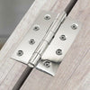 6x Ares Loft Style Polished Stainless Steel Hinges - 102x67mm