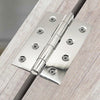 One Pair of Ares Loft Style Polished Stainless Steel Square Cornered Hinges 102x67x2mm