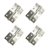 4x Ares Loft Style Satin Stainless Steel Hinges - 102x67mm