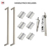 Concord XL 400mm Back to Back Double Door Pull Handle Pack - 6 Radius Cornered Hinges - Satin Stainless Steel