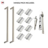 Concord XL 400mm Back to Back Double Door Pull Handle Pack - 8 Radius Cornered Hinges - Satin Stainless Steel