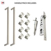 Concord XL 400mm Back to Back Double Door Pull Handle Pack - 8 Square Hinges - Satin Stainless Steel