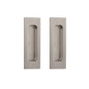 Chester 120mm Sliding Door Oblong Flush Pulls Pair and Single Finger Pull - Satin Stainless Steel