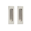 Chester 120mm Sliding Door Oblong Flush Pulls Pair and Single Finger Pull - Polished Stainless Steel