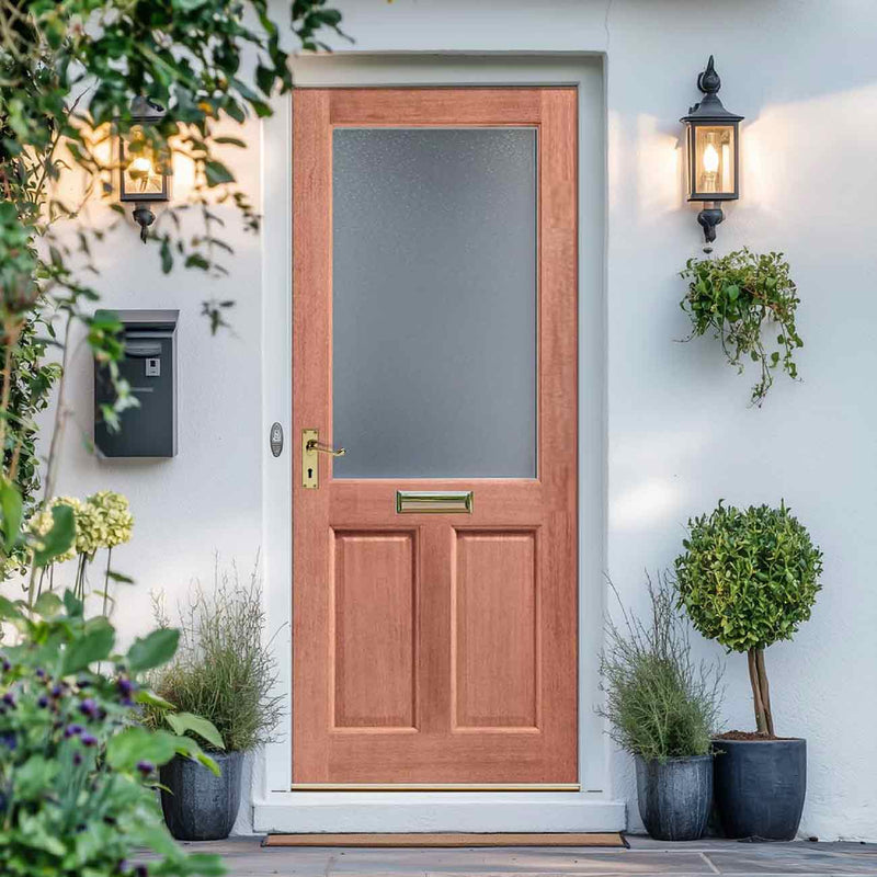 2XG Exterior Hardwood Door - Stippolyte Toughened Double Glazing