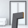 Made to Size Thruframe Interior Stormy Grey Primed Door Lining Frame and Simple Architrave Set - Suits Double Fire Doors