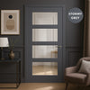 UK Made to Measure - Ashford 4L Interior Door - Clear Glass - Premium Primed - 7 Colour Options