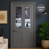 UK Made to Measure - Millgate Victorian 2L Interior Door - Clear Glass - Premium Primed - 7 Colour Options