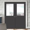 Prefinished Suffolk Door Pair - Clear Glass - Choose Your Colour