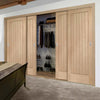 Minimalist Wardrobe Door & Frame Kit - Four Suffolk Oak Doors - Prefinished