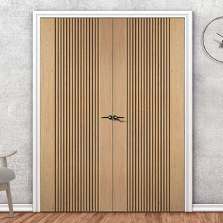 Image: Sydney Oak Internal Door Pair - Prefinished