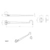 Outlet - Cabin Hook, 150mm to 305mm CP