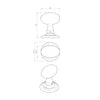 Outlet - AQ34 Victorian Solid Oval Mortice Knob Handles PB