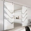 Double Glass Sliding Door - Solaris Tubular Stainless Steel Sliding Track & Temple 8mm Obscure Glass - Clear Printed Design