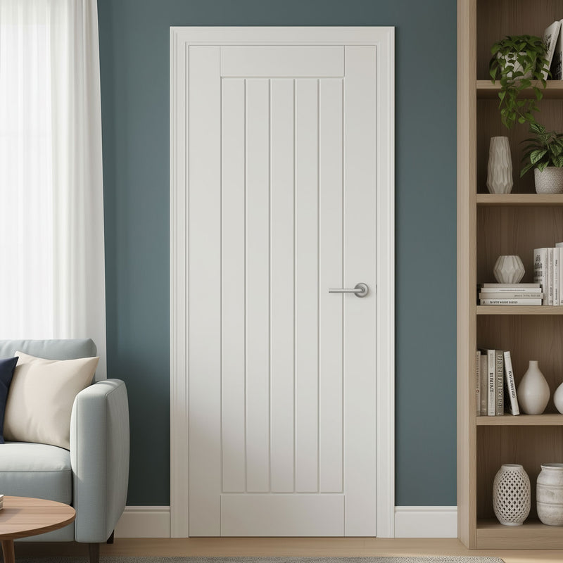 Mexicano Textured Moulded -White Primed - 1/2 Hour Fire Rated