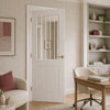 Mexicano Textured Moulded - Clear Glass with Frosted Lines - White Primed