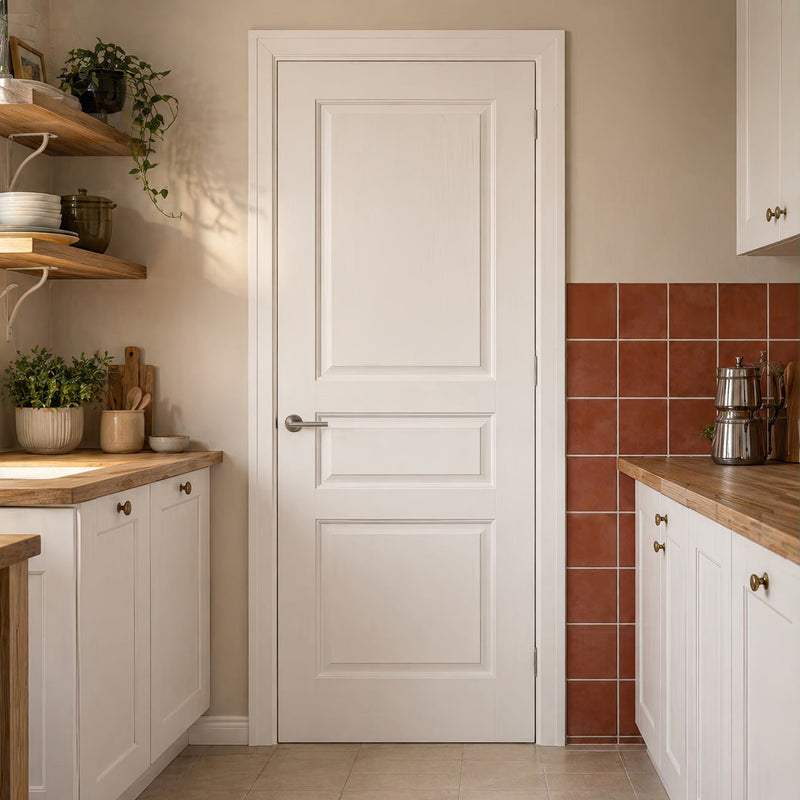 Textured White Primed 3 Panel Internal Door