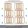 ThruEasi Room Divider - Bristol Oak Unfinished Door Pair with Full Glass Sides - 10 Pane Clear Bevelled Glass - 2018mm High - Multiple Widths