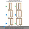 ThruEasi Oak Room Divider - Ely 1L Glazed Prefinished Door with Full Glass Side - 2018mm High - Multiple Widths