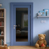 UK Made to Measure - Redford 1L Interior Door - Tinted Glass - Premium Primed - 7 Colour Options