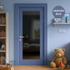 UK Made to Measure - Redford 1L Interior Door - Tinted Glass - Premium Primed - 7 Colour Options