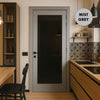 UK Made to Measure - Redford 1L Interior Door - Tinted Glass - Premium Primed - 7 Colour Options