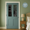 UK Made to Measure - Millgate Victorian 2L Interior Door - Tinted Glass - Premium Primed - 7 Colour Options