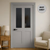 UK Made to Measure - Millgate Victorian 2L Interior Door - Tinted Glass - Premium Primed - 7 Colour Options