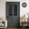 UK Made to Measure - Millgate Victorian 2L Interior Door - Tinted Glass - Premium Primed - 7 Colour Options