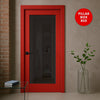UK Made to Measure - Redford 1L Interior Door - Tinted Glass - Premium Primed - 7 Colour Options