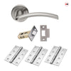 Serozzetta Trenta Lever Handle Pack - 3 Square Hinges - Satin Finish