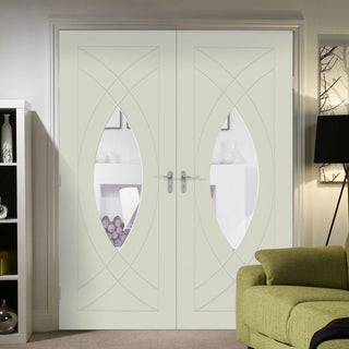 Image: Prefinished Bespoke Treviso Glazed Door Pair - Choose Your Colour