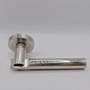 Turin Door Lever Handle Pack - 3 Radius Cornered Hinges - Satin Finish