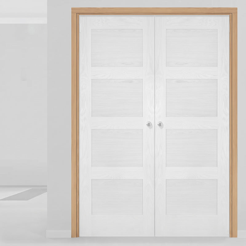 Made to Size Double Interior Unfinished Oak Veneered Frame - For 30 Minute Fire Doors