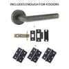 Four Pack Forme Elle Design Lever on Round Rose Urban Graphite Combo Handle Pack