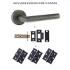 Three Pack Forme Elle Design Lever on Round Rose Urban Graphite Combo Handle Pack