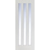 Premium Single Sliding Door & Wall Track - Utah 3 Pane Door - Clear Glass - White Primed