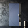 Top Mounted Black Sliding Track & Solid Wood Door - V-Line® Grooved Flush Door V008 - Premium Primed - Six Colour Options