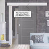 Single Sliding Door & Wall Track - Laminate Vancouver Black Door - Prefinished