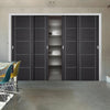 Minimalist Wardrobe Door & Frame Kit - Four Laminate Vancouver Black Door - Prefinished