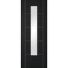 Laminate Vancouver Black Absolute Evokit Double Pocket Door - Prefinished - Clear Glass - Prefinished