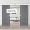 Double Sliding Door & Wall Track - Laminate Vancouver Black Door - Prefinished