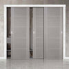 Minimalist Wardrobe Door & Frame Kit - Three Vancouver Light Grey Doors - Prefinished