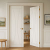 Verona Flush Internal Door - White Primed Pair