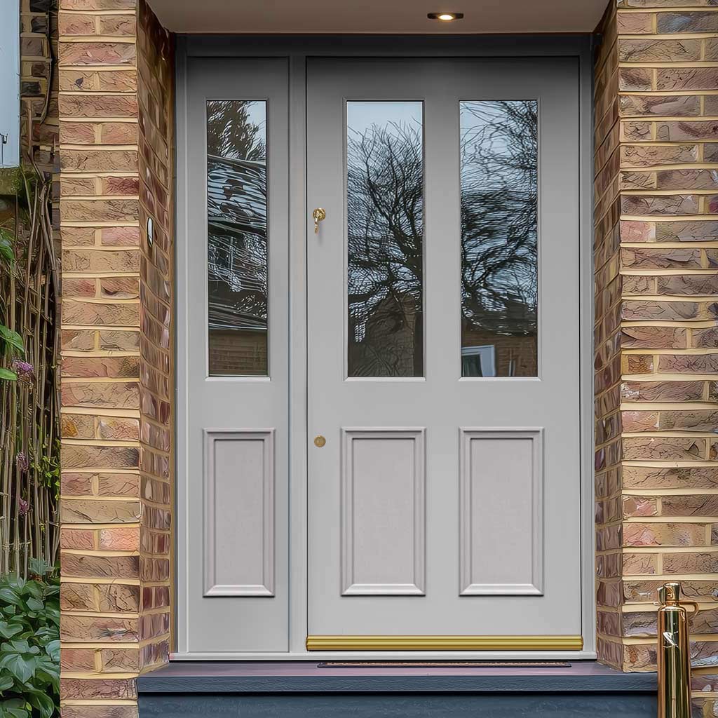 Exterior Colonial 2L 2P Front Door with Single Sidelight - Customisable: Size, Colour, Glass and Sidelight Options