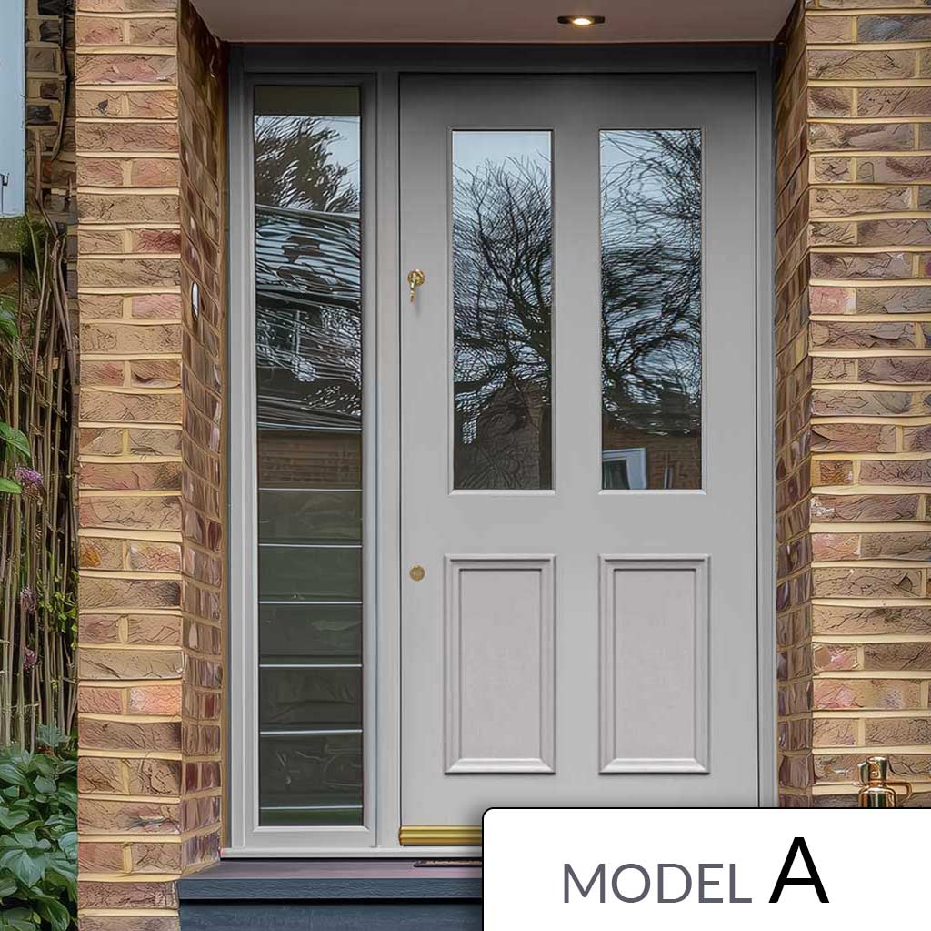 Exterior Colonial 2L 2P Front Door with Single Sidelight - Customisabl