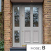 Exterior Colonial 2L 2P Front Door with Single Sidelight - Customisable: Size, Colour, Glass and Sidelight Options