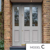 Exterior Colonial 2L 2P Front Door with Single Sidelight - Customisable: Size, Colour, Glass and Sidelight Options