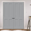Prefinished Bespoke Victorian Shaker 4 Panel Door Pair - Choose Your Colour